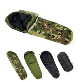 Army Military Modular Sleeping Bags System Multi - Layer With Bivy Cover Woodland