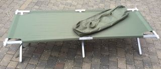 British Army Heavy Duty Aluminium Frame Folding Camp Bed Upto 150kg
