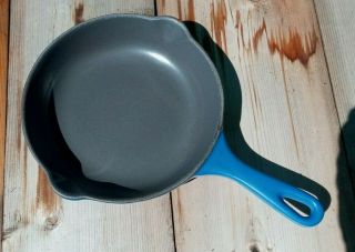 Le Creuset 20 Small Blue Cast Iron Skillet Frying Pan