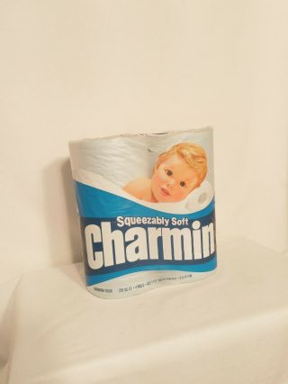 Rare Blue Vintage Charmin Bathroom Tissue Toilet Paper 4 Pack Roll Color Blue