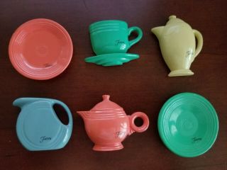 Fiestaware Refrigerator Magnets - Set Of 6 (one Is Missing The Magnet See Photo)