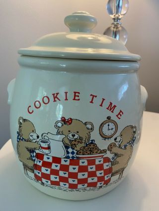 Treasure Craft Cookie Jar With Bears - 1984