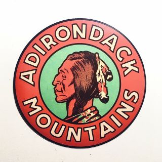Adirondack Mountains Native American Vintage Style Vinyl Decal Sticker
