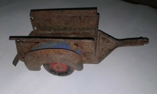 Vintage Marx Blue Willys Jeep Trailer Pressed Steel Needs Restored