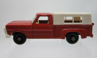 Vtg 1960s Matchbox Lesney 6 Ford Pick - Up Red With Cover - Black Plastic Wheels