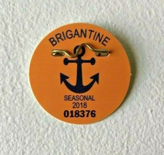 Brigantine Nj 2018 Seasonal Beach Tag / Badge Jersey Shore Collectible
