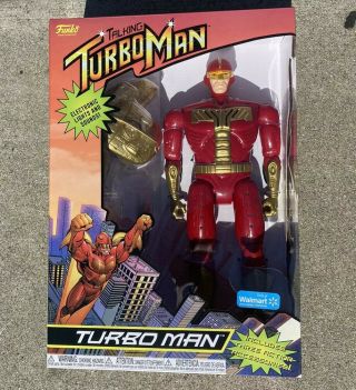 Talking Turbo Man Action Figure Funko 13.  5” Walmart Exclusive Lights And Sounds