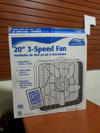 Lakewood 20 " Box Fan 3 Speed 101ns