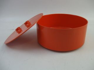 Vtg Heller Stacking Melmac Melamine Orange Plastic 9 7/8 " Serving Bowl W Lid Guc