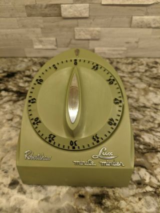 Vintage Robertshaw Lux Minute Minder Kitchen Timer 60 Minute Dial Avocado Color
