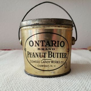 Ontario Peanut Butter Tin Advertising Oswego Candy