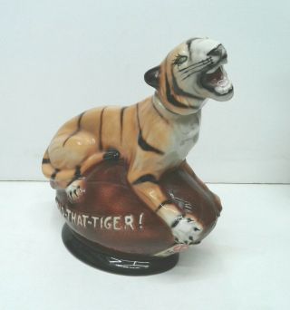 Double Springs Distillers Hold That Tiger Football Porcelain Whiskey Decanter