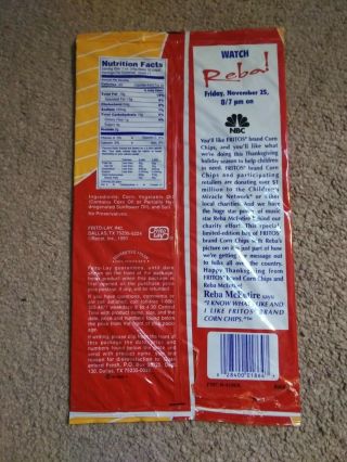 Very Rare Reba Mcentire Fritos corn chip bag 1990s collectable cool Frito Lay 2