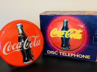 1995 Coca Cola Disc Telephone Light Up Neon Coke Vintage Phone Nostalgic