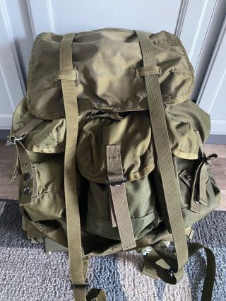 Lc - 1 U.  S.  Military Alice Field Pack W/ Frame In Olive Drab Hiking Backpack