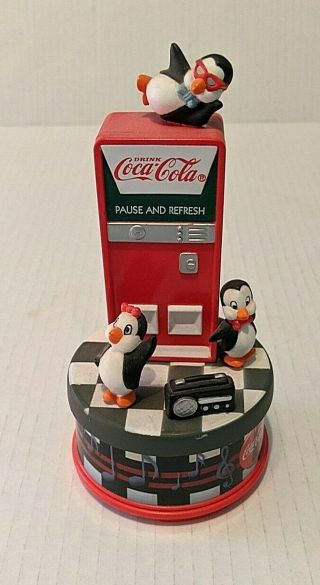 Vintage Drink Coca Cola “pause And Refresh” Penguins Musical Box,  1997,