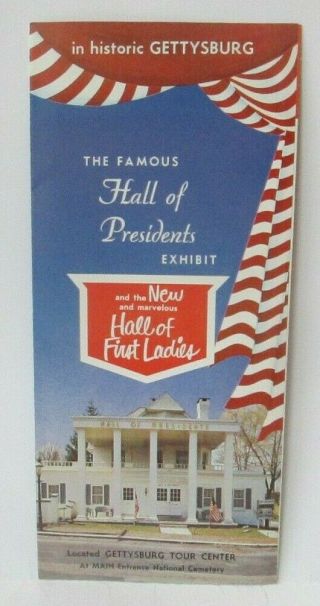 Hall Of Presidents Gettysburg Pennsylvania Vintage Travel Brochure Pamphlet Mx17