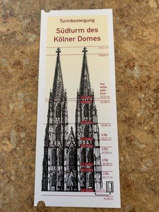 Cologne Cathedral Church Of Saint Peter Kolner Dom Germany Admission Ticket 2016