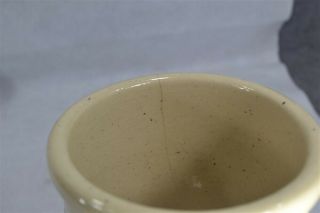 old stoneware yelloware crock beater jar brown band Welsh 5 in.  19th c 3
