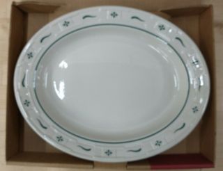 Longaberger Pottery Heritage Green Serving Platter 30538