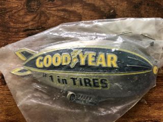 Vintage Goodyear 1 In Tires Belt Buckle Akron Oh Figural Blimp Airship