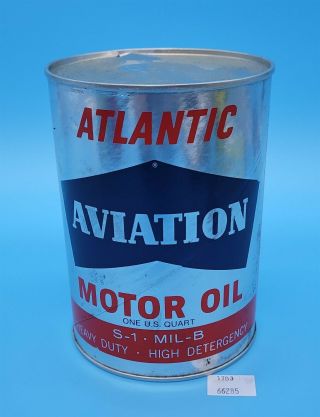Thriftchi Vintage Atlantic Aviation Motor Oil Can 1 Quart - Empty