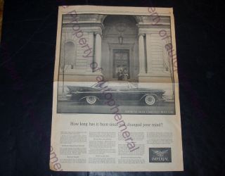 1961 Chrysler Imperial Lebaron Full Page 17x23 Newspaper Ad