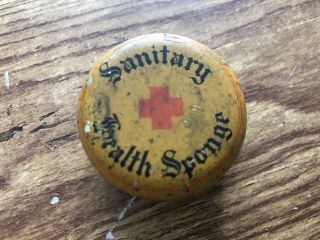 Vintage Red Cross Sanitary Health Sponge Tin
