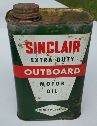 Vintage Sinclair Extra Duty Outboard Motor Oil Can 2 Cycle Oil Can Sinclair Can