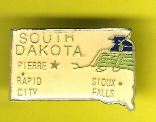 South Dakota Map Hat Or Lapel Pin Pierre Rapid City Sioux Falls