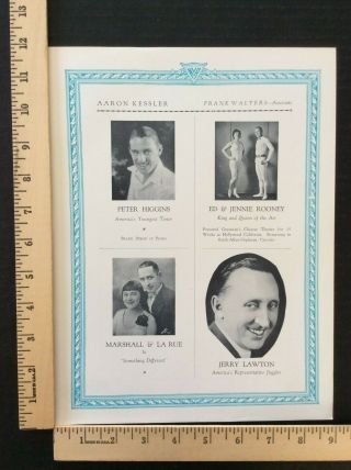 Rare Vtg 1928 Vaudeville Advertisement Hotel Sherman Chicago Art Print