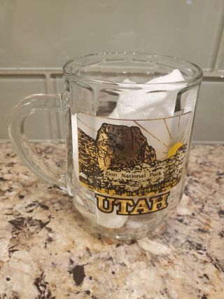 Zion / Bryce Canyon National Park Glass Mug Clear Gold Souvenir Gift 2