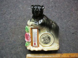 Vintage Figural Thermometer/bear & Flowers/great Smokey Mountains National Park
