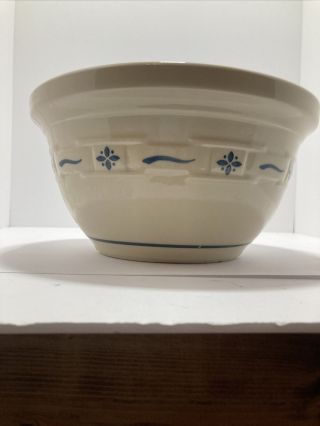 Longaberger Pottery Woven Blue X Large Mixing Bowl 10” Round