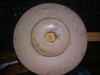Antique Vintage Butter Churn Stoneware Lid 9 1/8 
