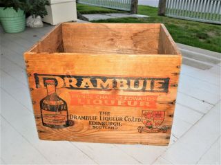 Vintage Wood - Wooden Drambuie Prince Edwards Liquer Scotch Whisky Crate Box