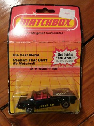 Vintage Matchbox - Pontiac Trans - Am - Still In Package/sealed