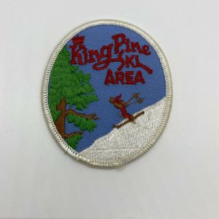 King Pine Ski Area Vintage Sew - On Patch 3 X 3.  5 Inches