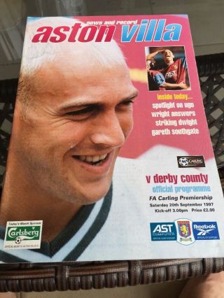 Aston Villa V Derby County 1997 Soccer/football Programme
