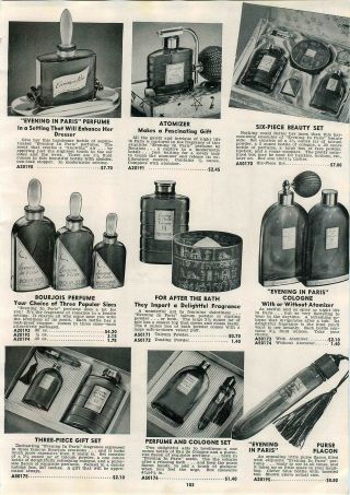 1942 Advert Perfume 4 Pg Evening In Paris Houbigant Eau De Cologne Wistaria