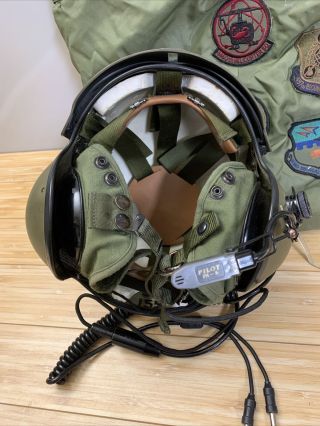 Gentex SPH - 4/P dual visor Flight Helmet with mic,  earphones,  storage bag 6