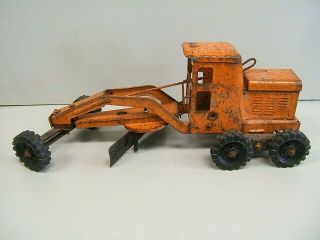 Lincoln Toys Road Grader w/ blade orange 1960 ' s Canada ? 3
