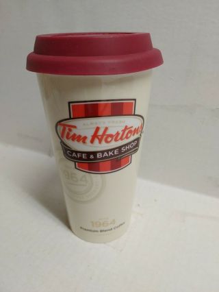 Tim Hortons Cafe & Bake Shop 2012 Ceramic Coffee Travel Mug Tumbler