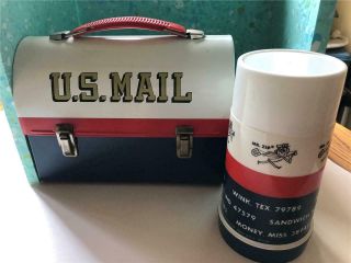 Vintage 1969 Mr.  Zip Us Mail Aladdin Dome Metal Lunch Box & Thermos
