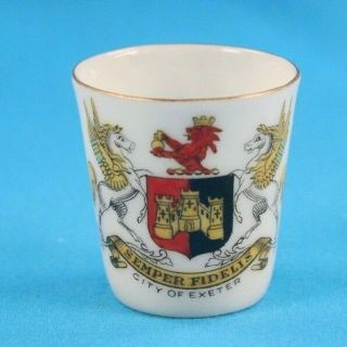 English Porcelain Crested Arcadian China Souvenir " City Of Exeter "