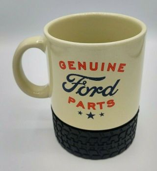 Ford Parts Large Ceramic Coffee Mug With Rubber Truck Tire Bottom