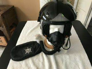 Raf Mk.  3c Pilot Flight Helmet With " P " Type Oxygen Mask