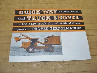 Vintage 1936 Quick Way Truck Shovel Crane Brochure Coleman Truck Equipment