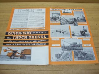 Vintage 1936 Quick Way Truck Shovel Crane Brochure Coleman Truck Equipment 3