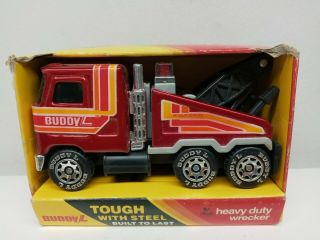 Vtg 1983 Buddy L Brute Mack Heavy Duty Wrecker Toy Pressed Steel 1989
